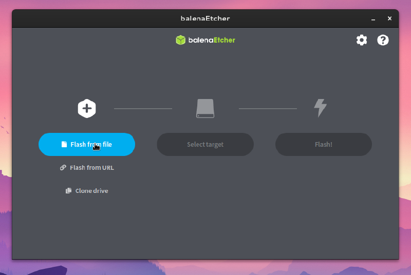 Select Flash from file and open the ubuntu-22.04.3-live-server-amd64.iso ISO downloaded earlier