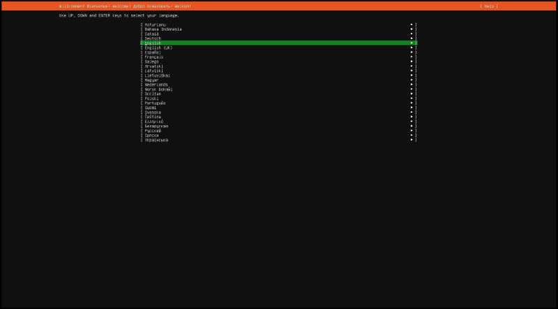 Language selection