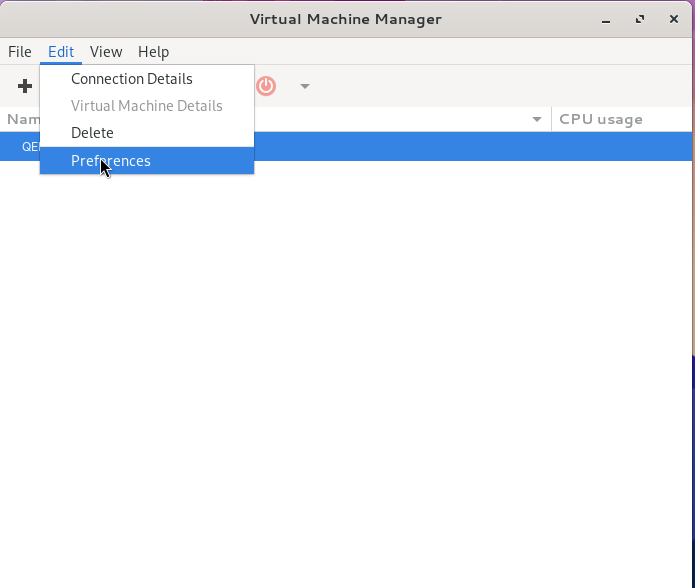 Edit->Preferences