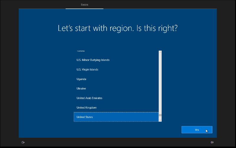 Confirm your region
