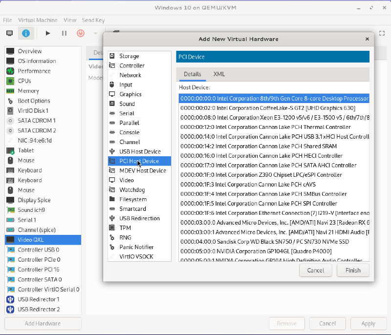 Add PCI Host Device